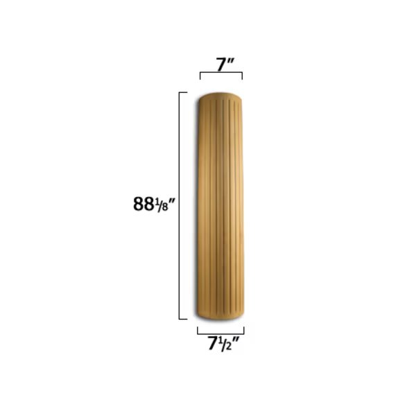 88 1/8 x 7 1/2 Fluted Column in Red Oak, Osborne Wood Products, Mfr#: 16052O